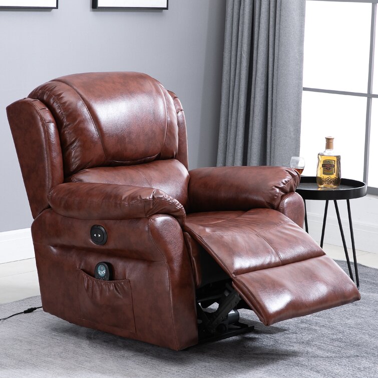 Latitude Run® Faux Leather Power Reclining Heated Massage Chair